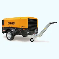 Дизельный компрессор Remeza ДК-3/7ДВ (на шасси с регулируемым дышлом)
